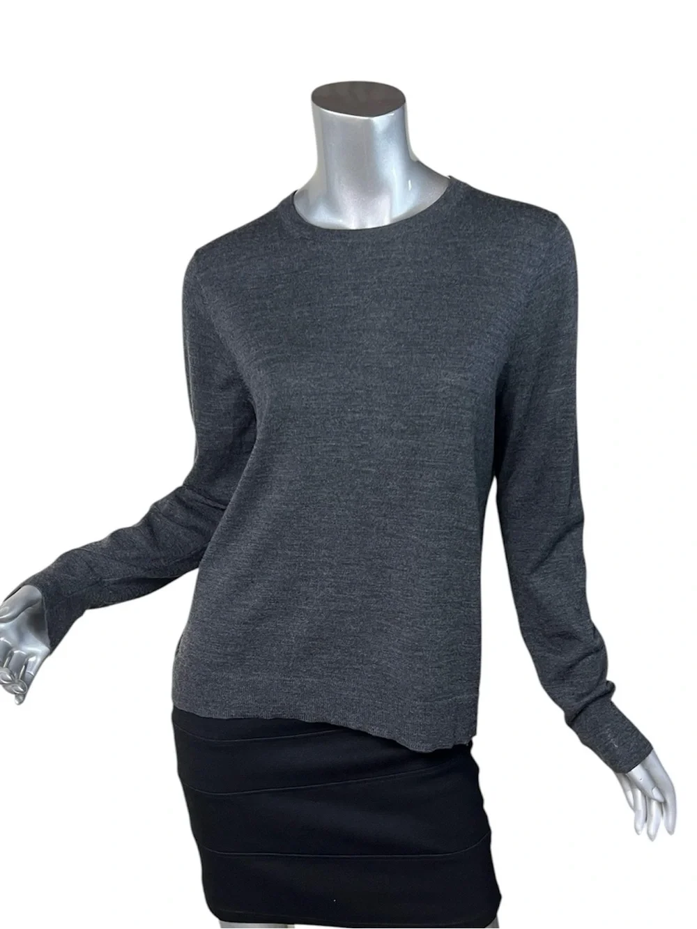 J. Crew Women’s Large Grey Crew Neck Sweater Wool Blend